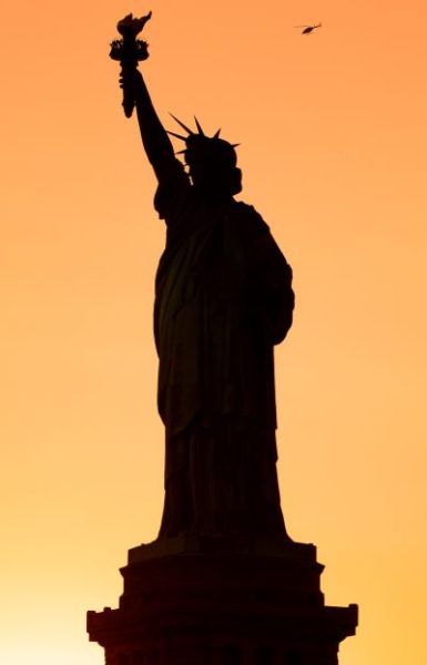 Lady Liberty at Sunset