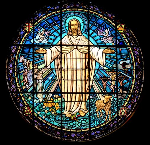 Jesus in stained glass